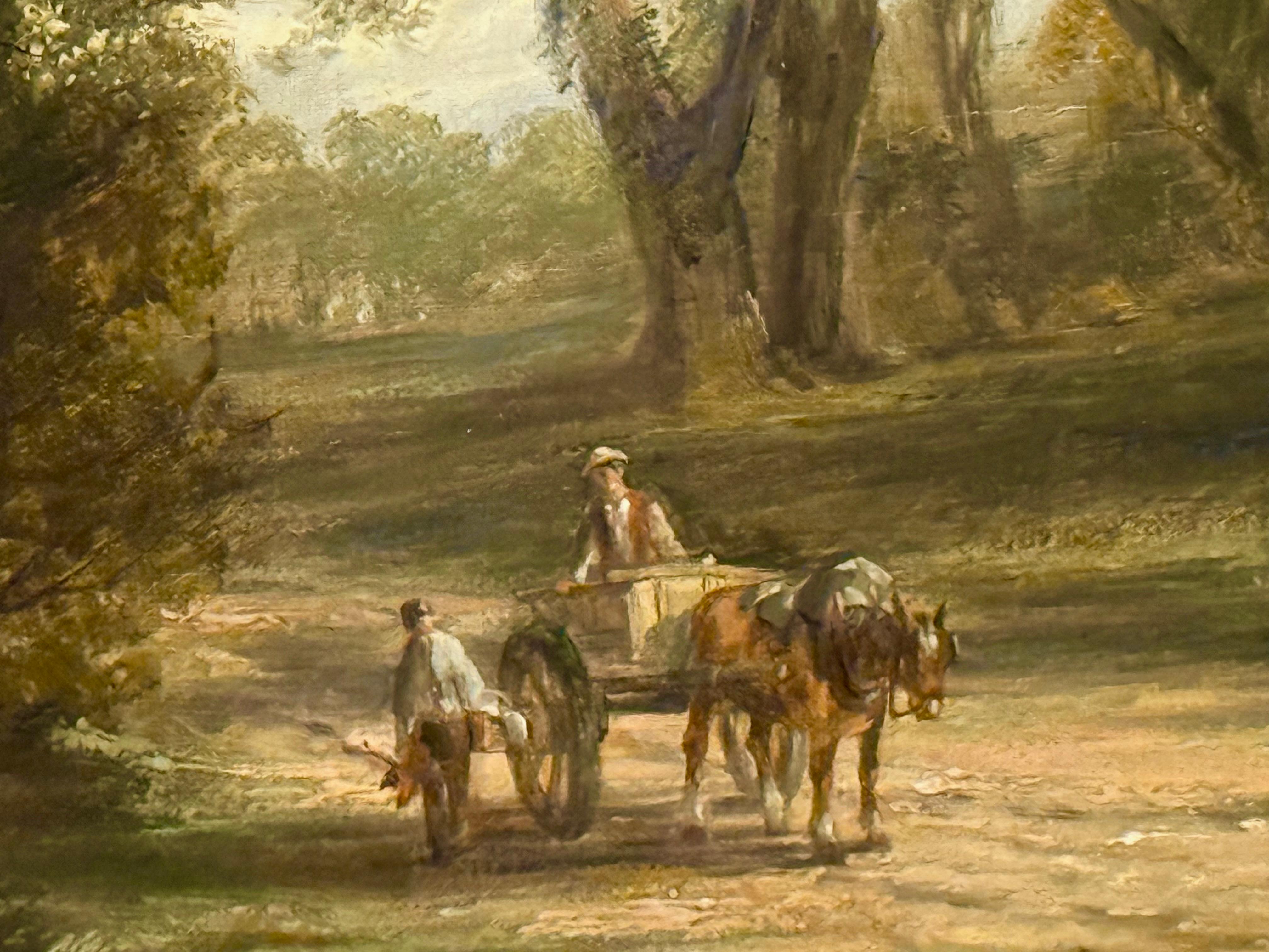 Figures in Woodland and River Scene, 19th century For Sale 3