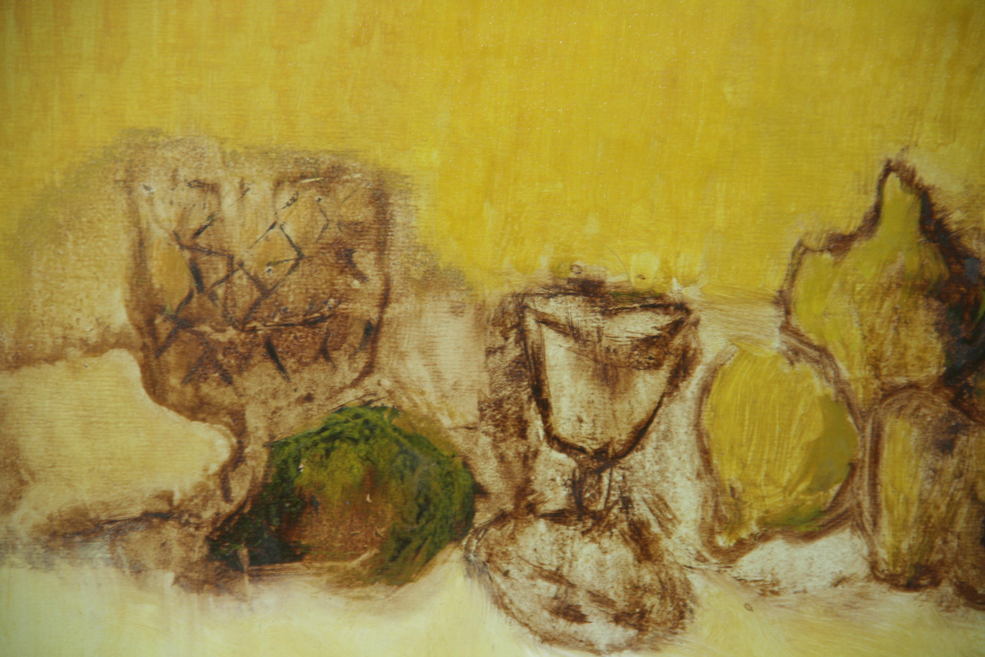 Brown Monochromatic Fruit Table Setting Still Life  by Alexander Zarick For Sale 4