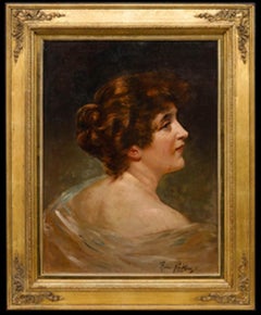Bruno Pinkow - German School Late 19th Century Oil, Red-haired Beauty