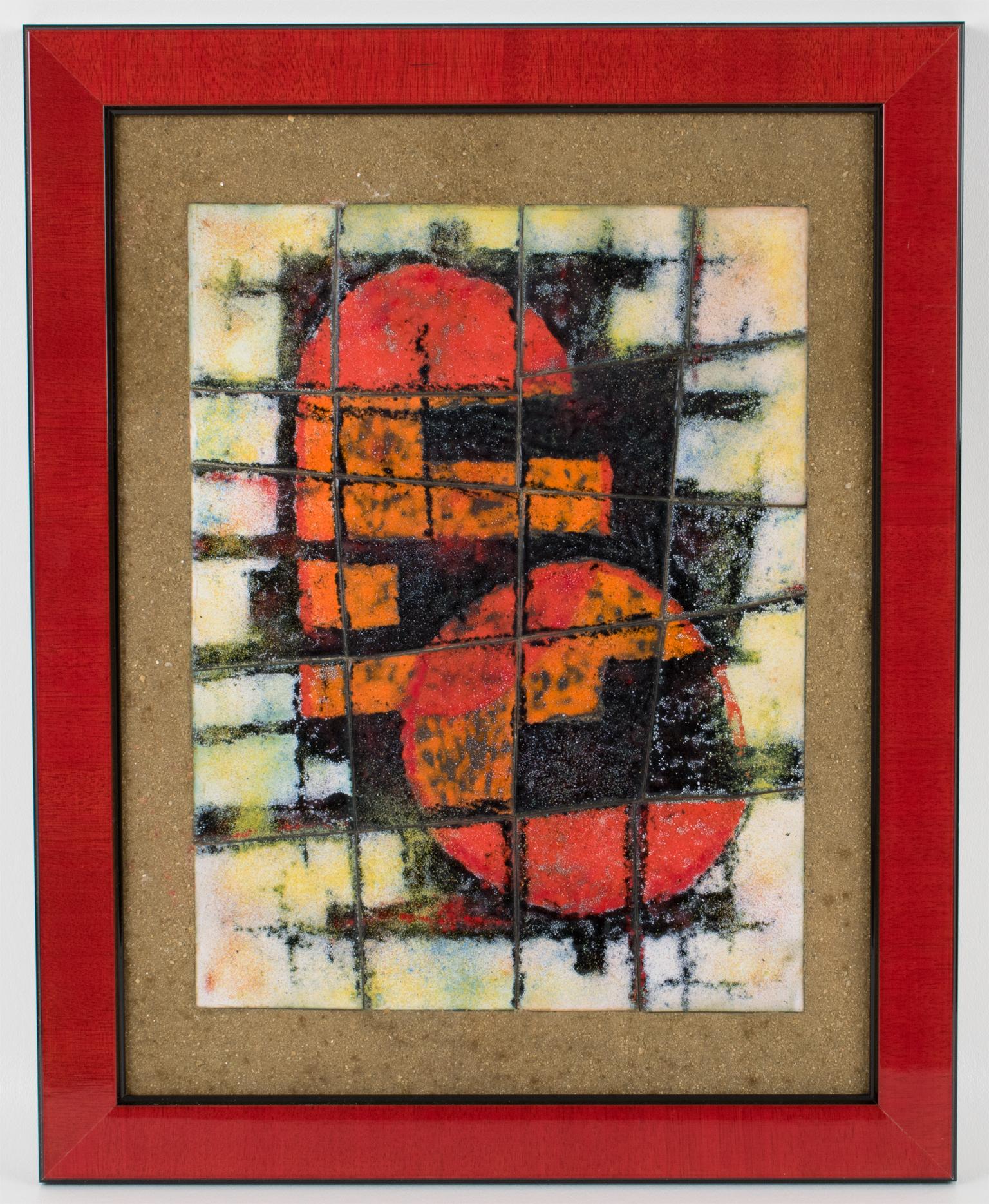 Brutalist Abstract Enamel Mounted Wall Panel Plaque Artwork For Sale 2