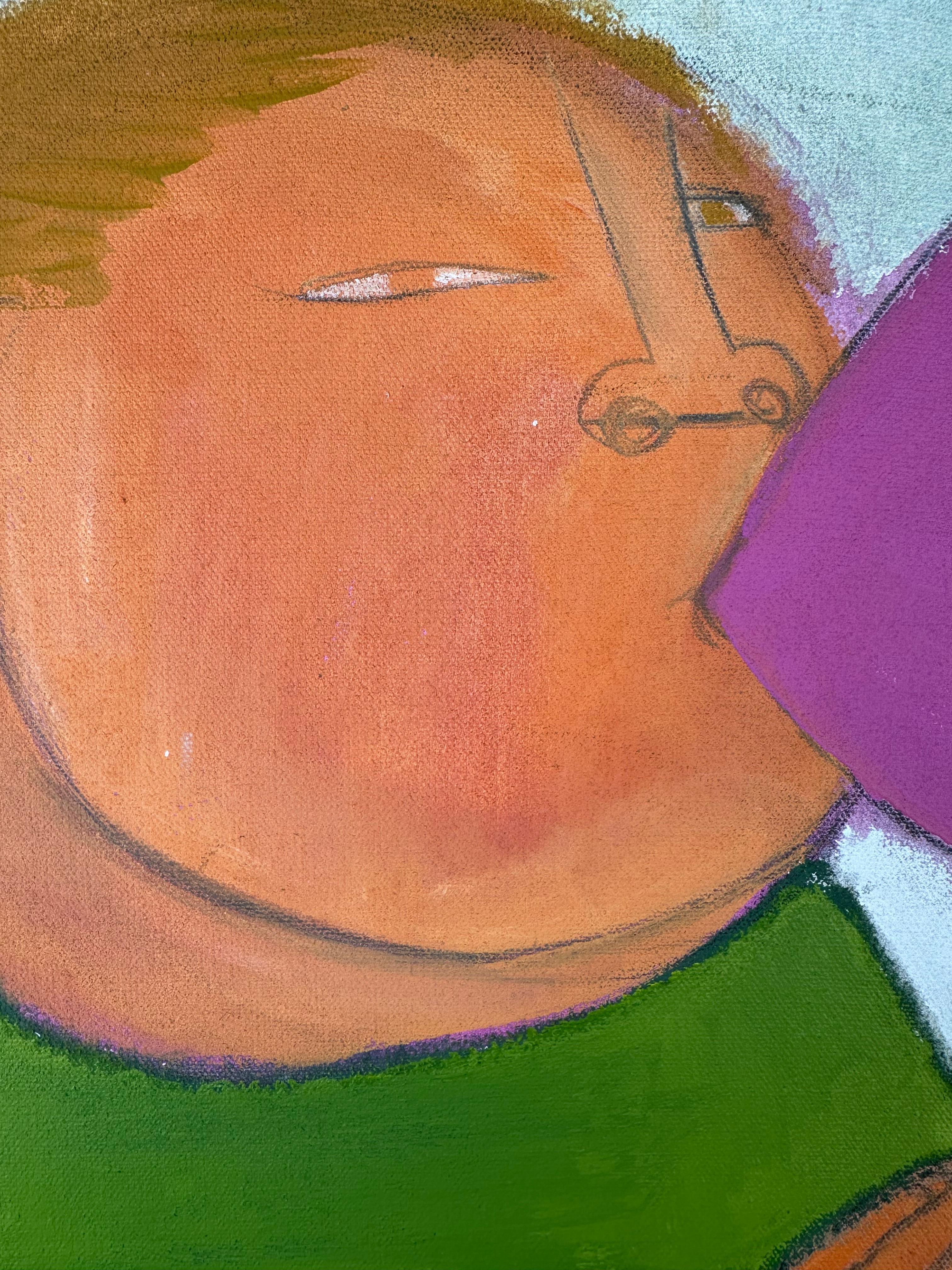 Bubblegum Girl (Abstrakt), Painting, von Unknown