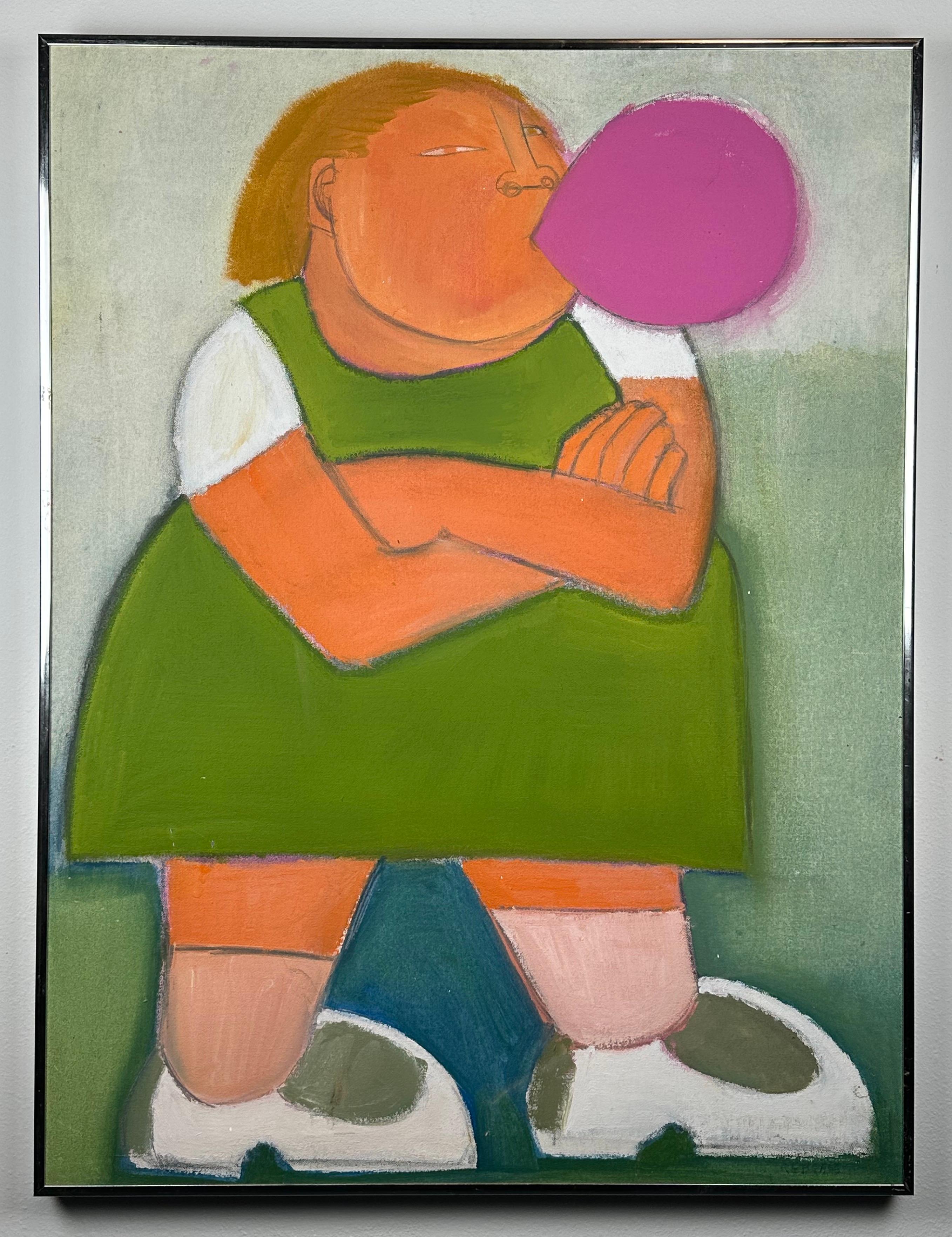 Abstract Painting Unknown - La fille au chewing-gum