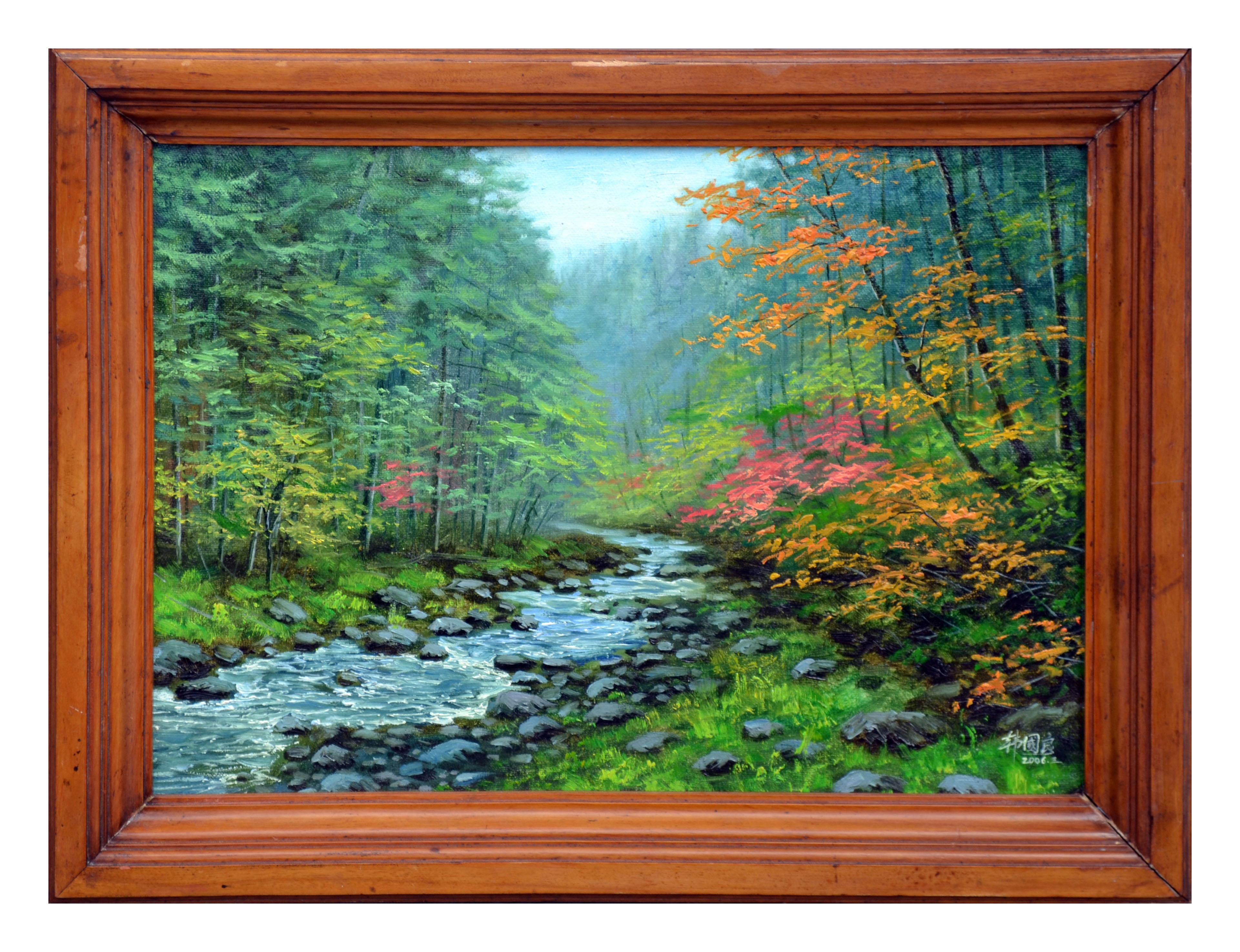 Unknown Bubbling Stream in the Forest at 1stDibs bubbling stream