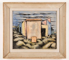 Buffalo New York Regionalist Modern Landscape Signed Exhibited Rare Oil Painting