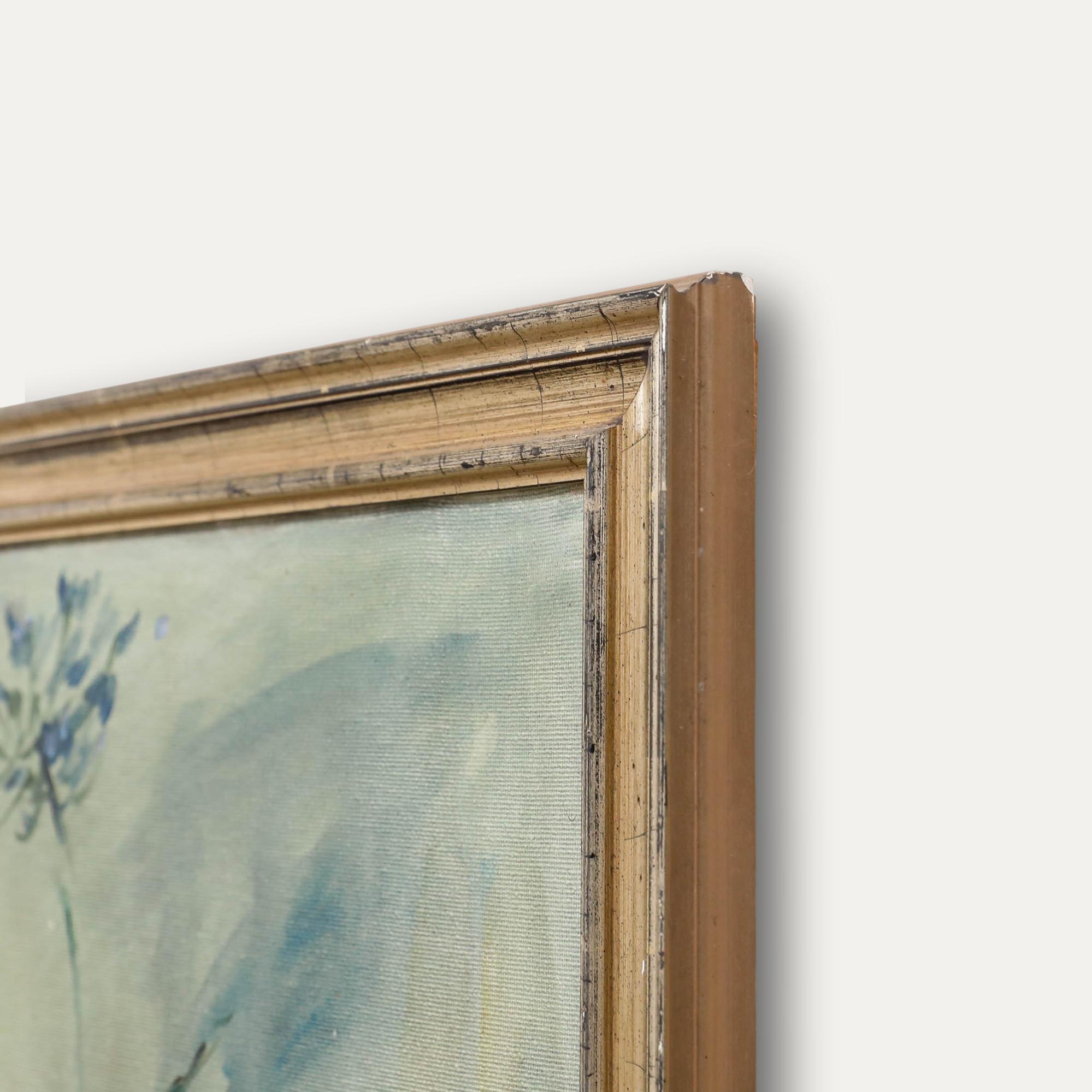 Burger - Framed 20th Century Oil, Giant Agapanthus For Sale 1