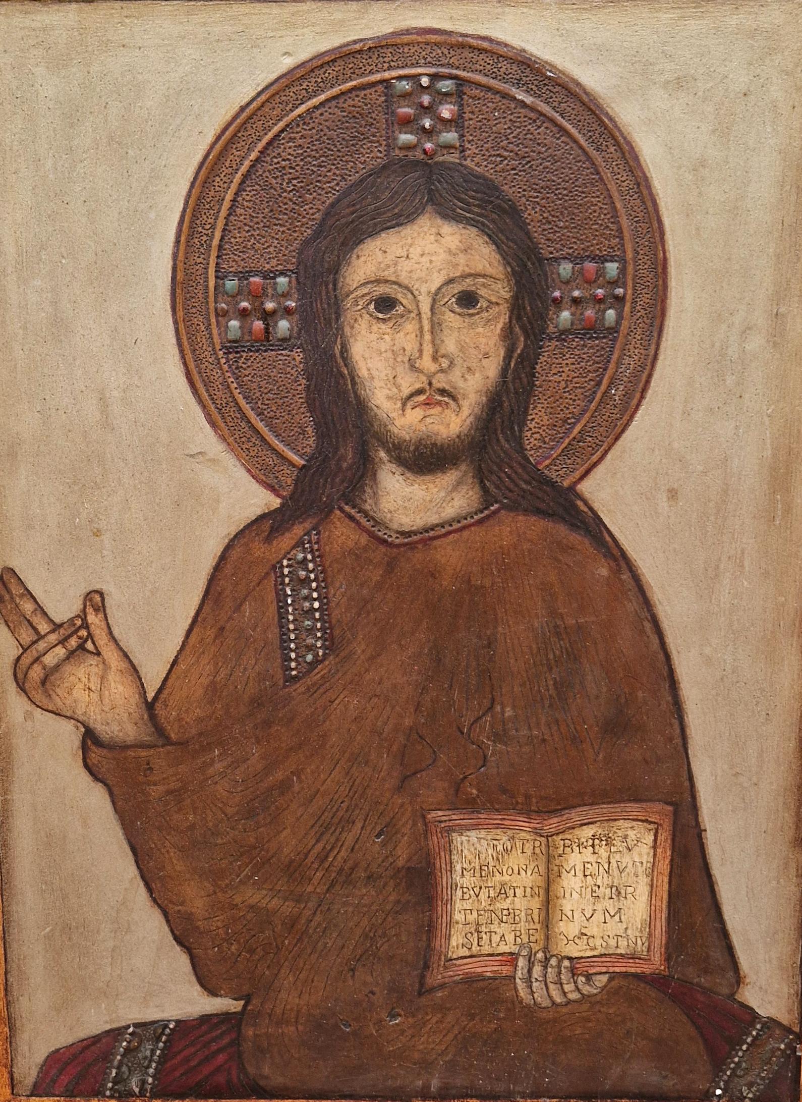 Scuola bizantina (XIX-XX) - Cristo Pantocrátor - Painting di Unknown