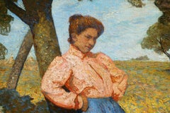 Aux alentours de Grande huile sur toile fauviste française de 1905 « Femme sous un arbre à pomme ».
