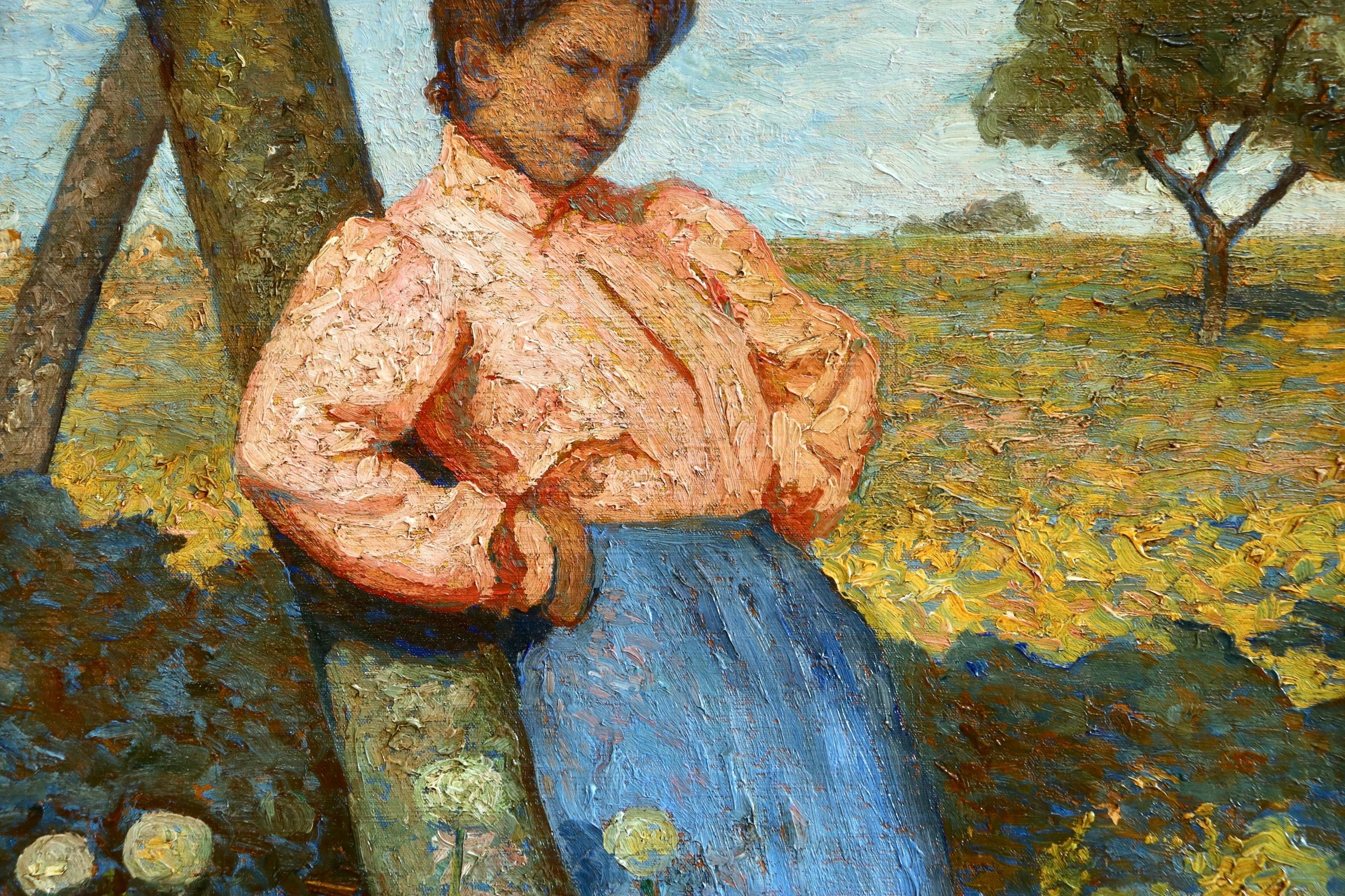 c. 1905 Large French Fauvist Oil on Canvas 
