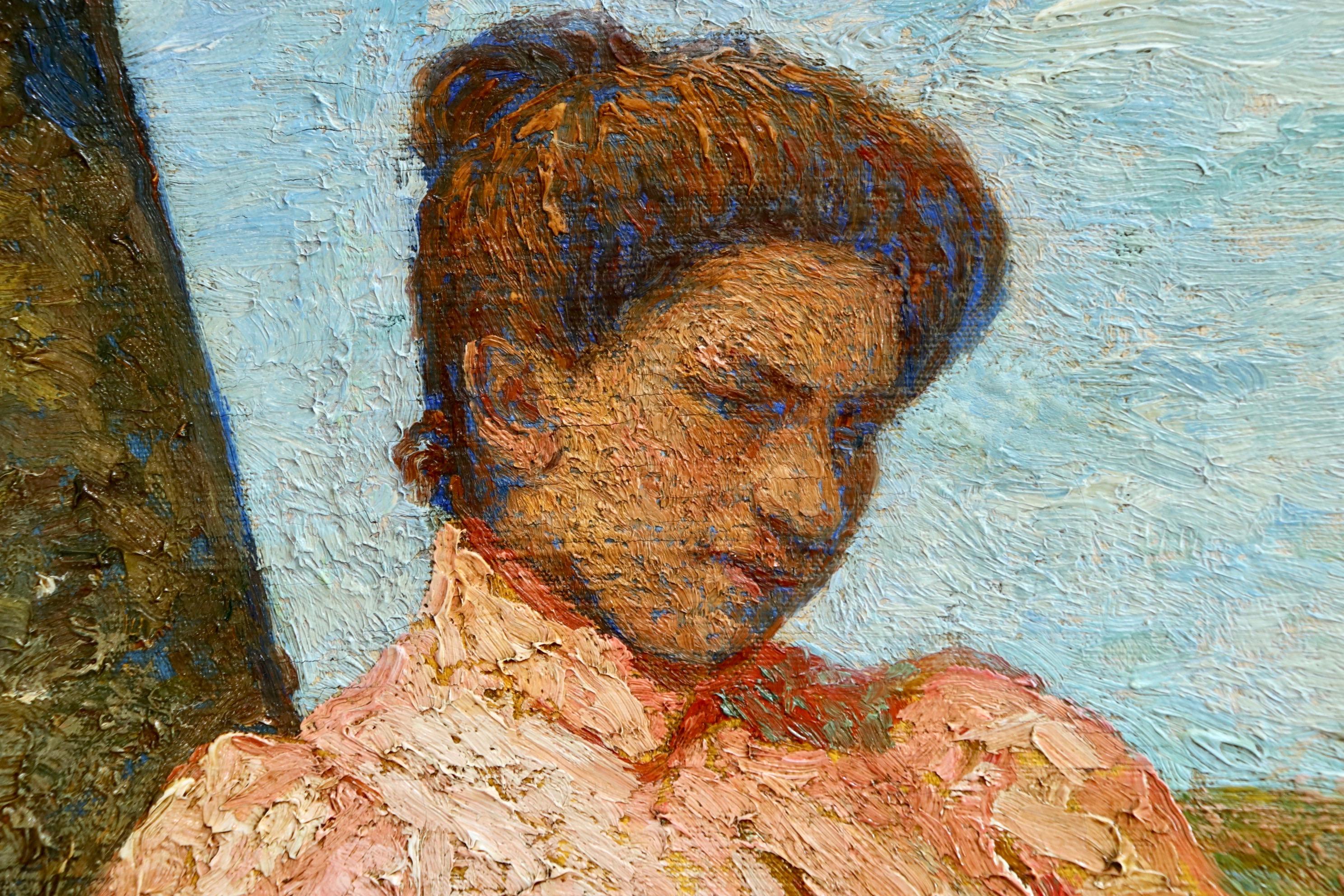 c. 1905 Large French Fauvist Oil on Canvas 