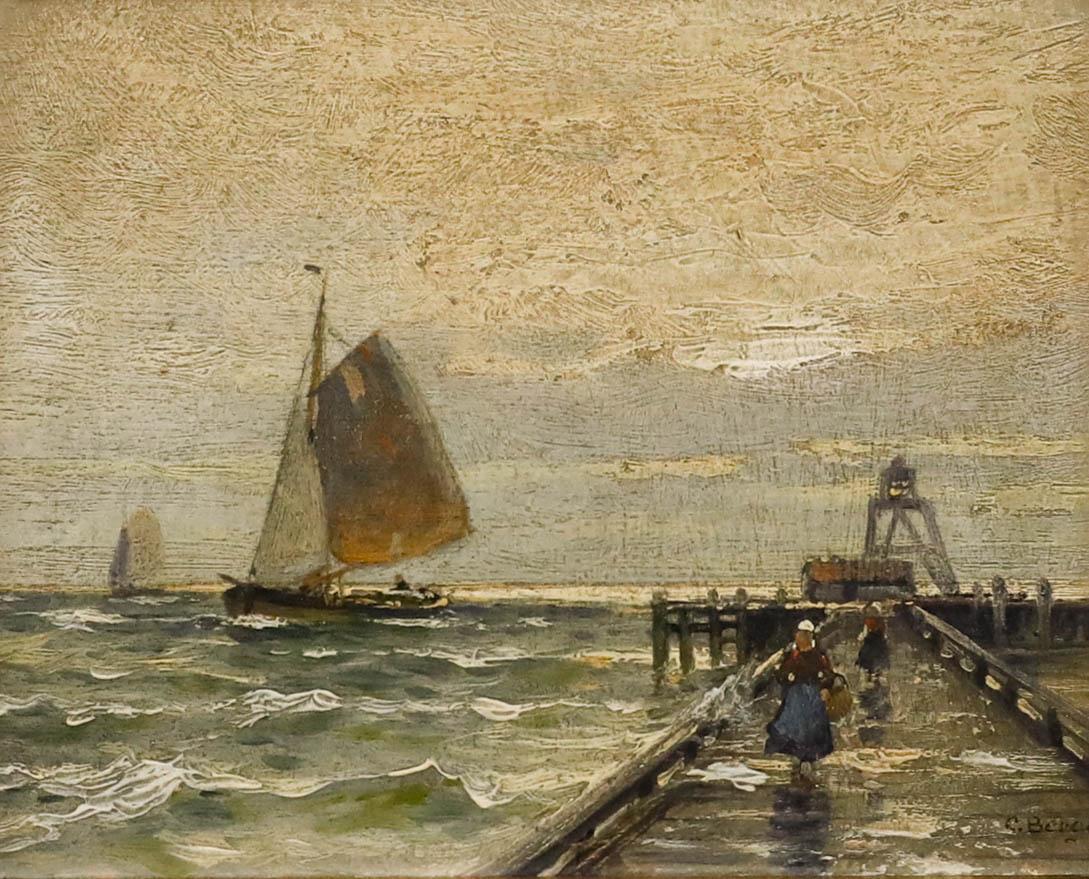 C. Bergen - Frühes 20. Jahrhundert Öl, Der Steg – Painting von Unknown
