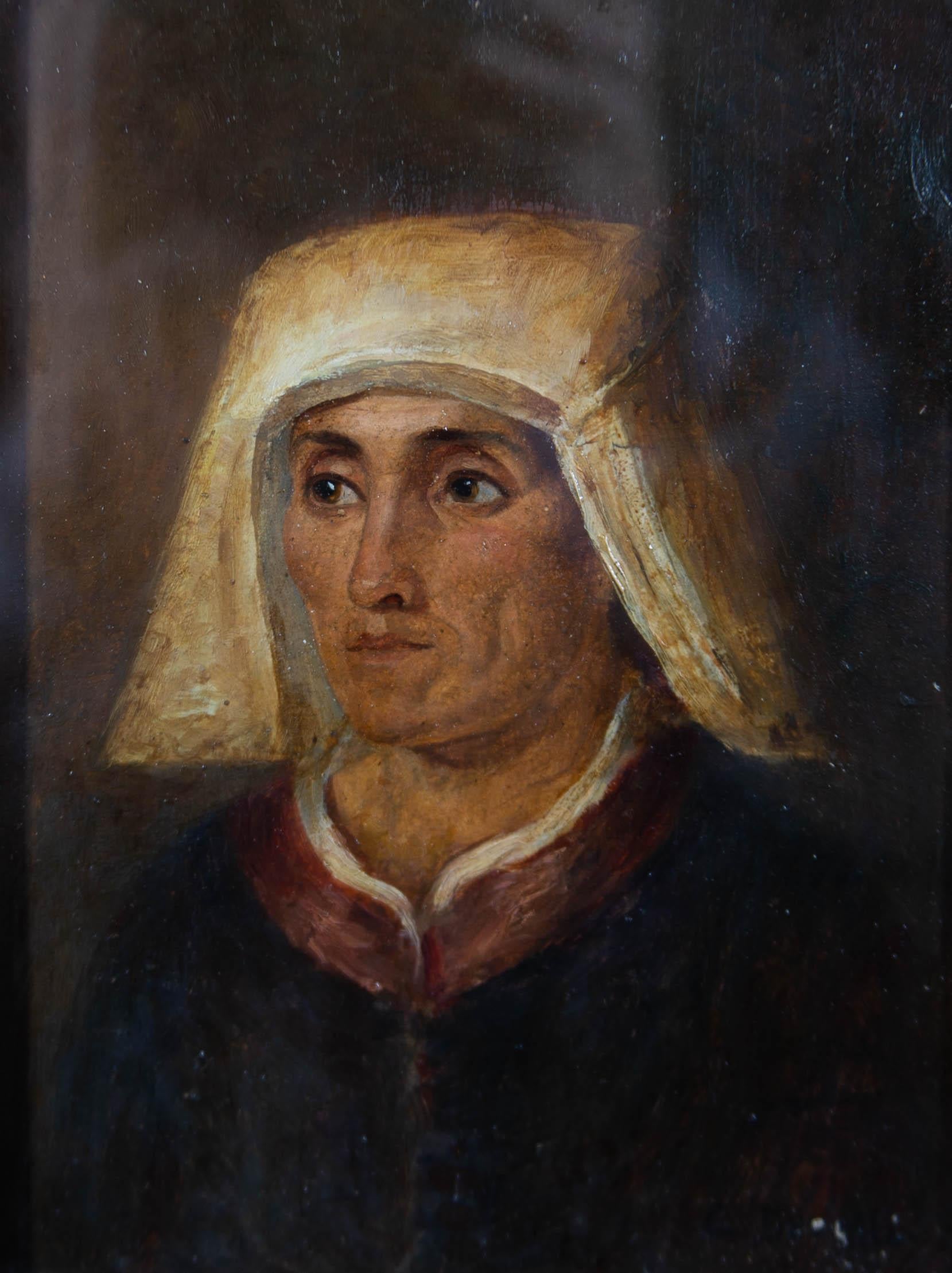 C. Borelli - Late 19th Century Oil, Portrait Of A Medieval Woman - Painting by Unknown
