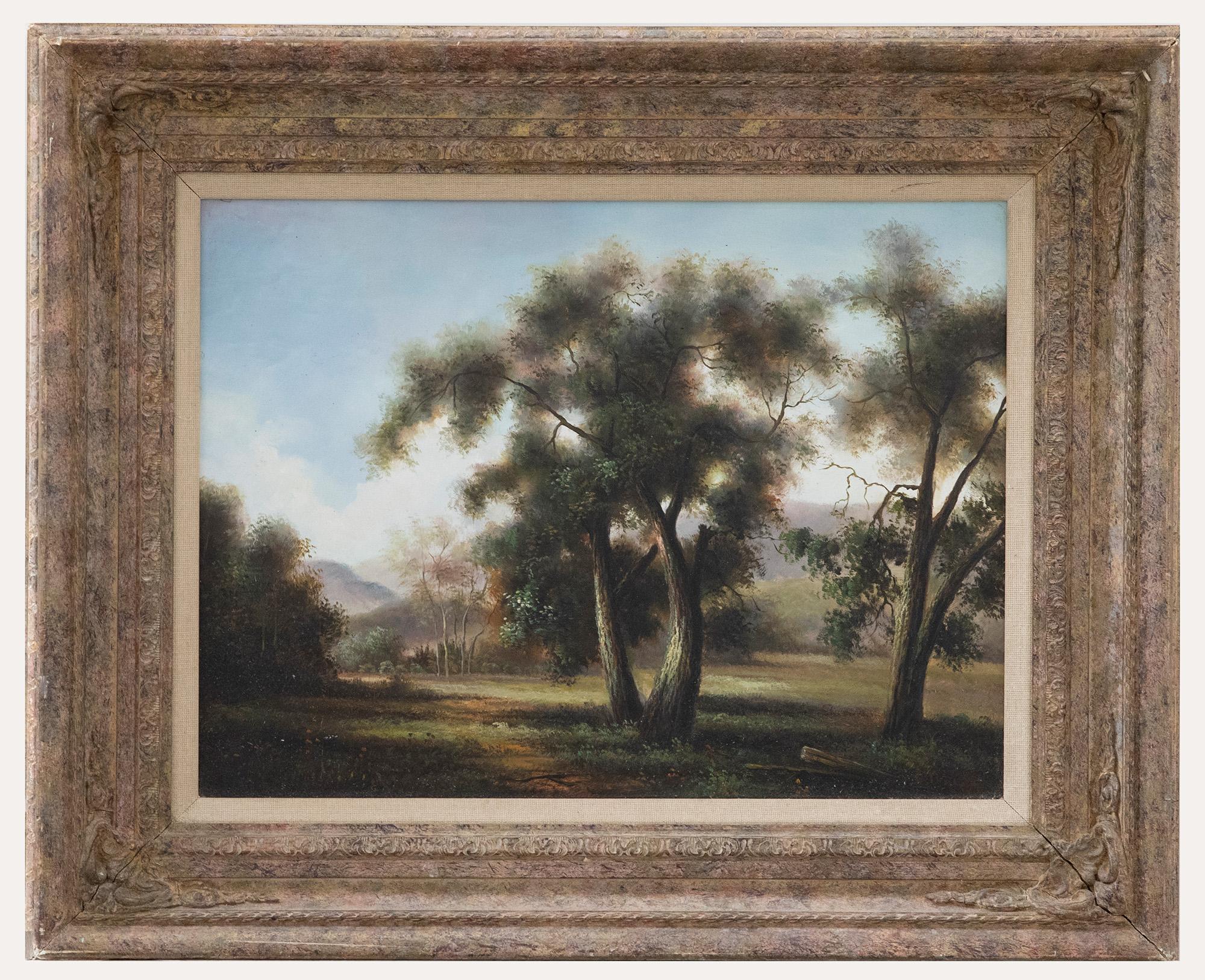 Unknown Landscape Painting - C. Daniel - 20th Century Oil, The Clearing