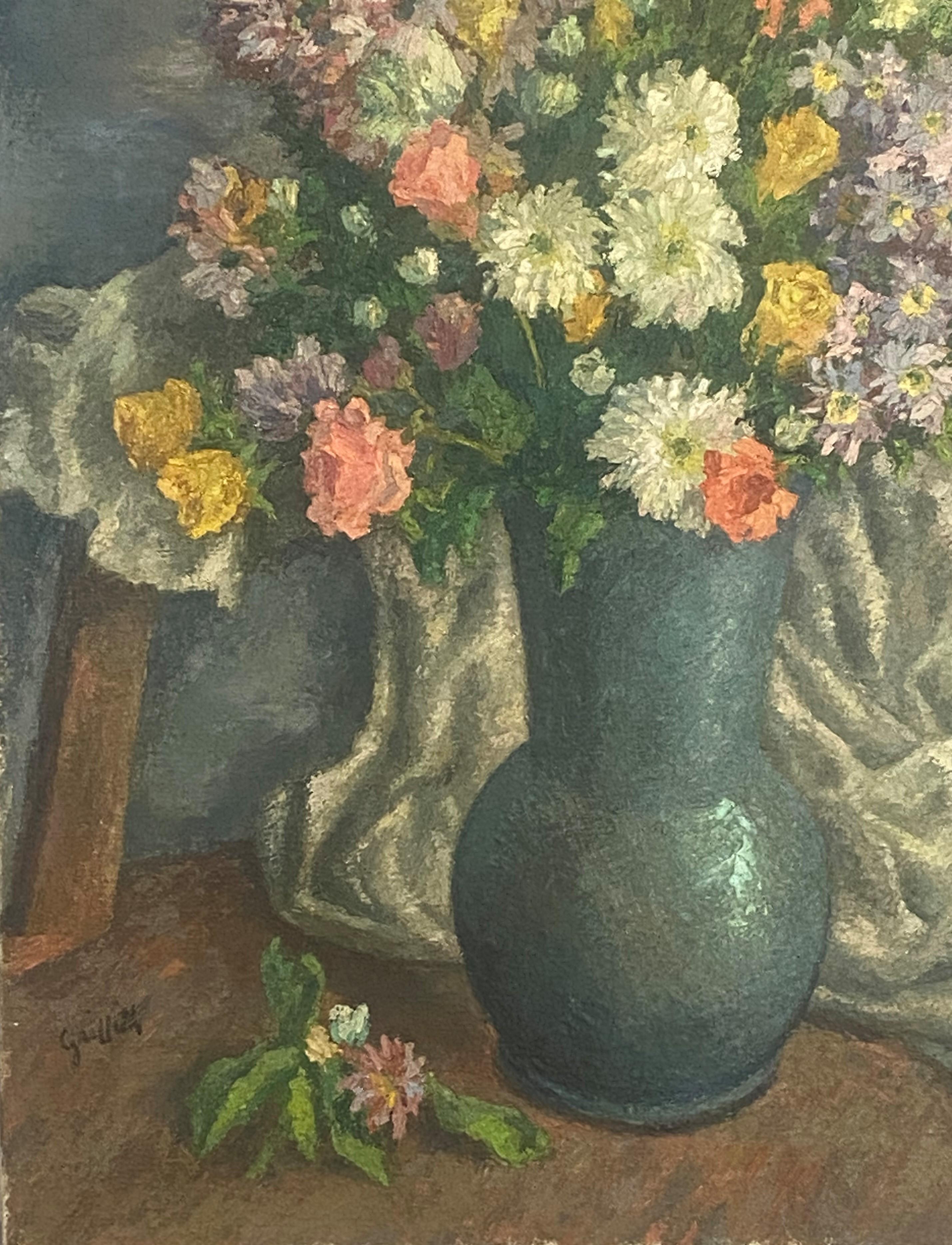 C. Griffin, americano del 20° secolo  Natura morta di bouquet floreale in un vaso, XX secolo. - Painting di Unknown