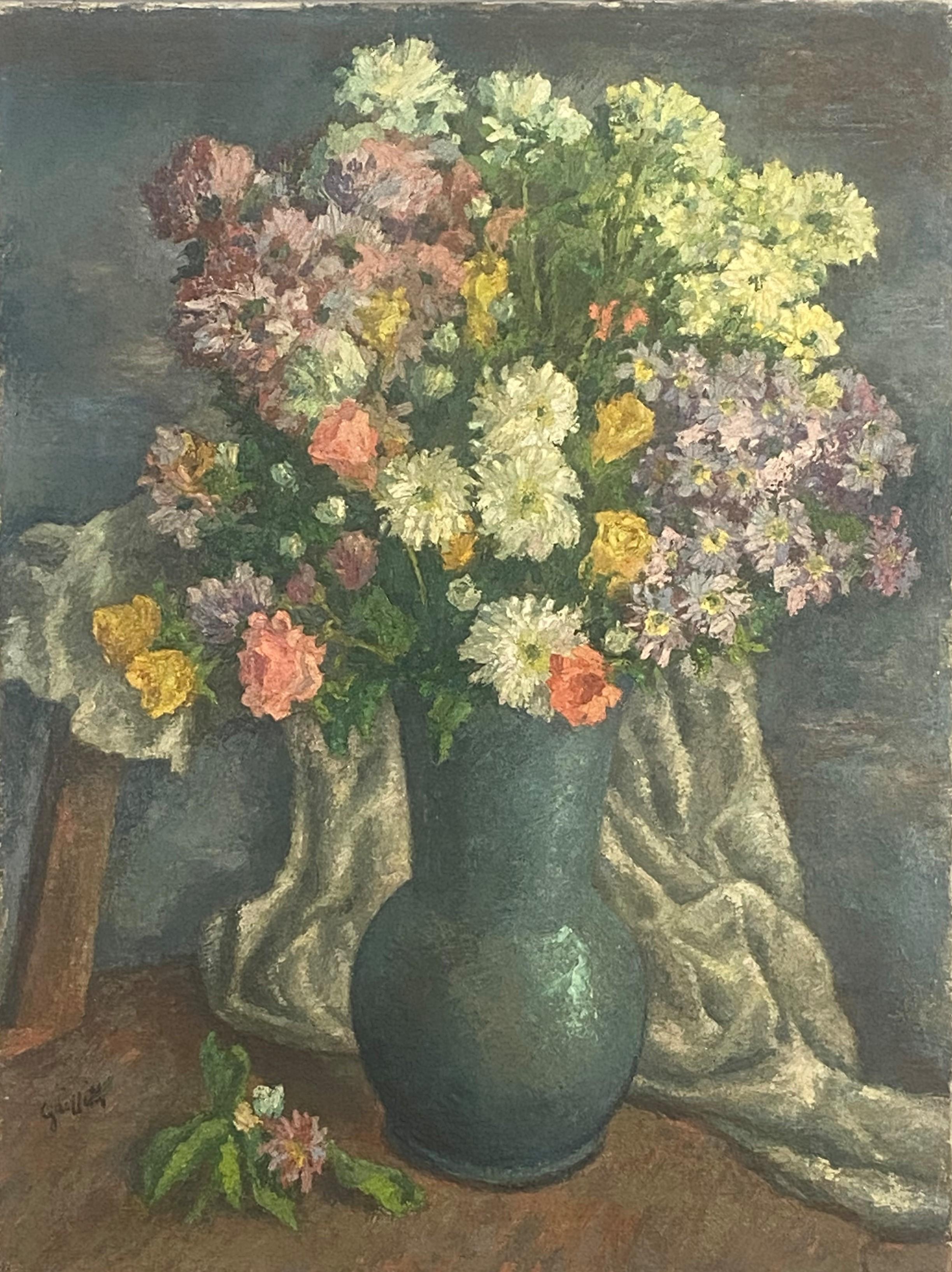 Unknown Still-Life Painting – C. Griffin, Amerikaner 20. Jahrhundert  Blumenstrauß-Stillleben in einer Vase, 20. Jahrhundert.