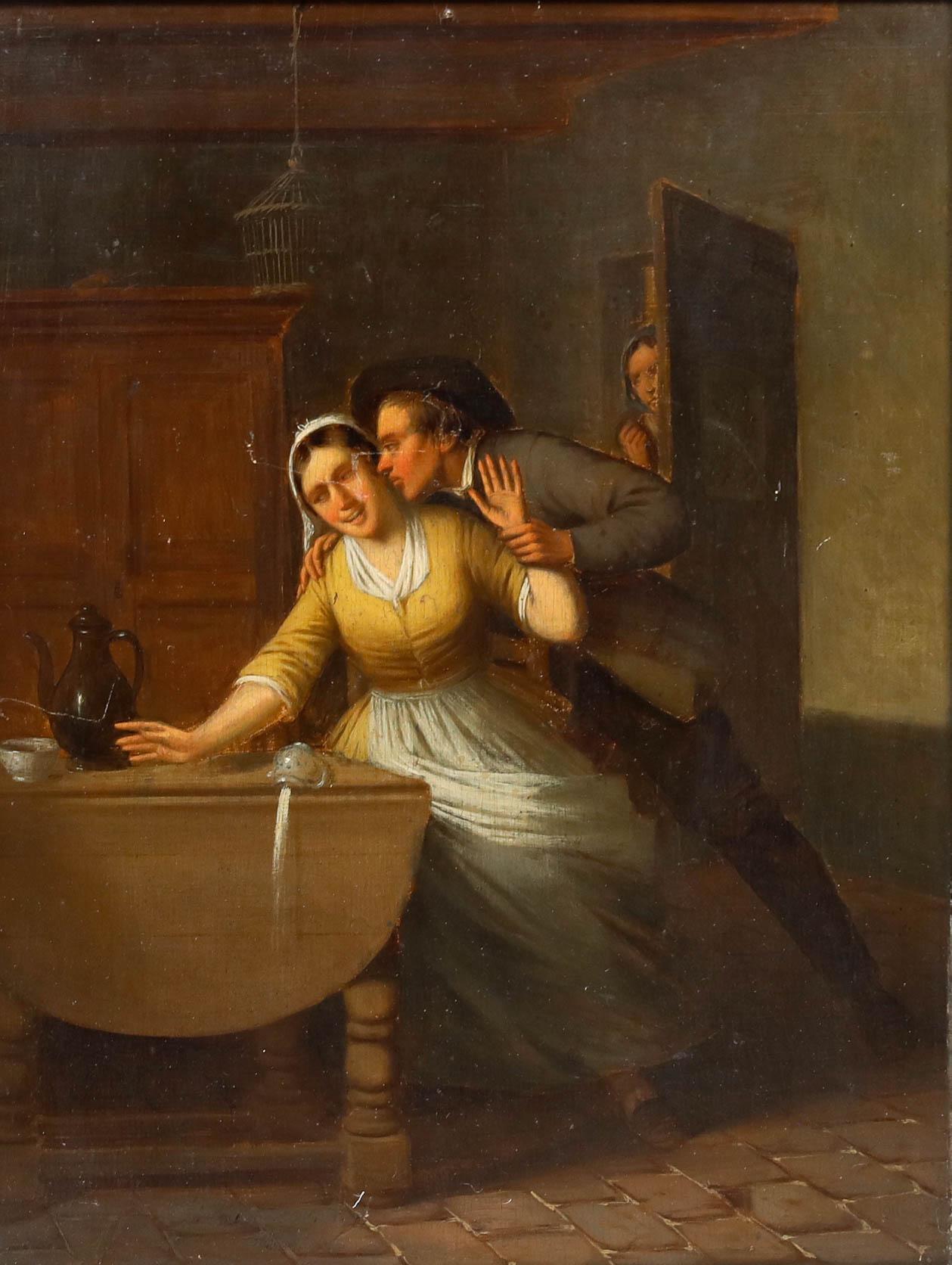 C. H. Renneman - 1867 Oil, Unwanted Attention - Painting by Unknown