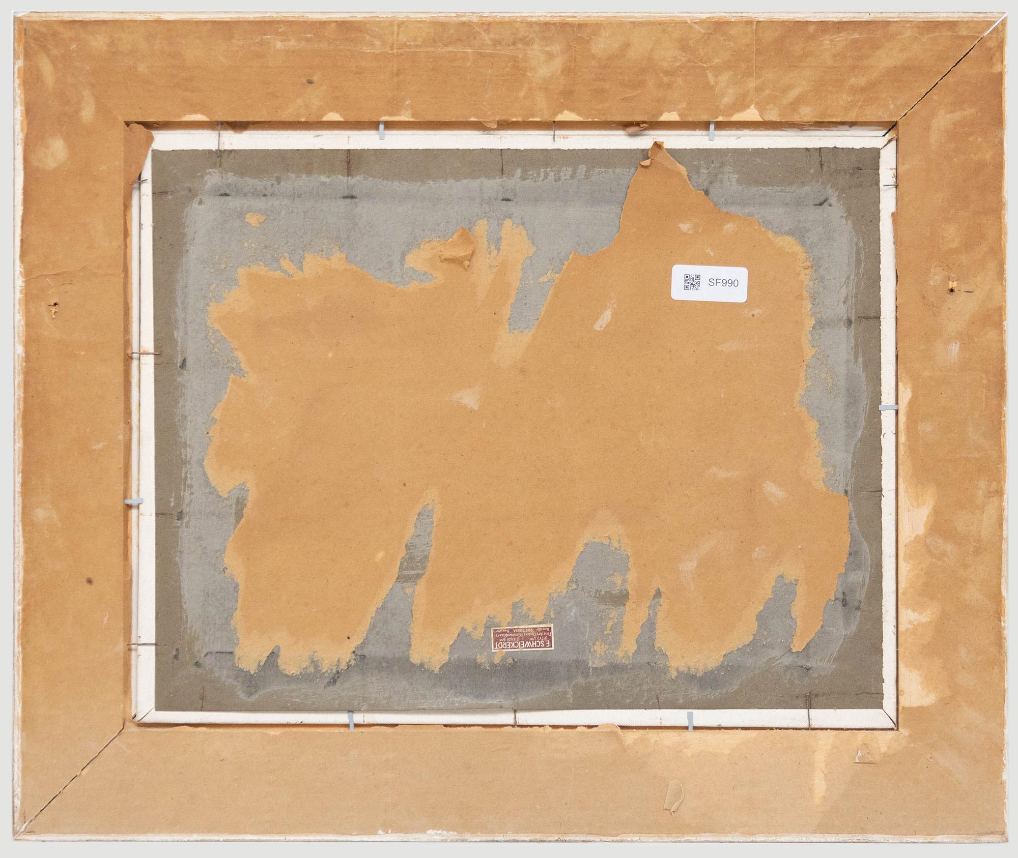 Huile, arbre de Baobab, Hetherington, 1973 - Beige Landscape Painting par Unknown