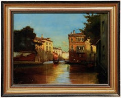 C. Homer after Nicolas Briganti - 1934 Oil, Venetian Scene with Gondolas