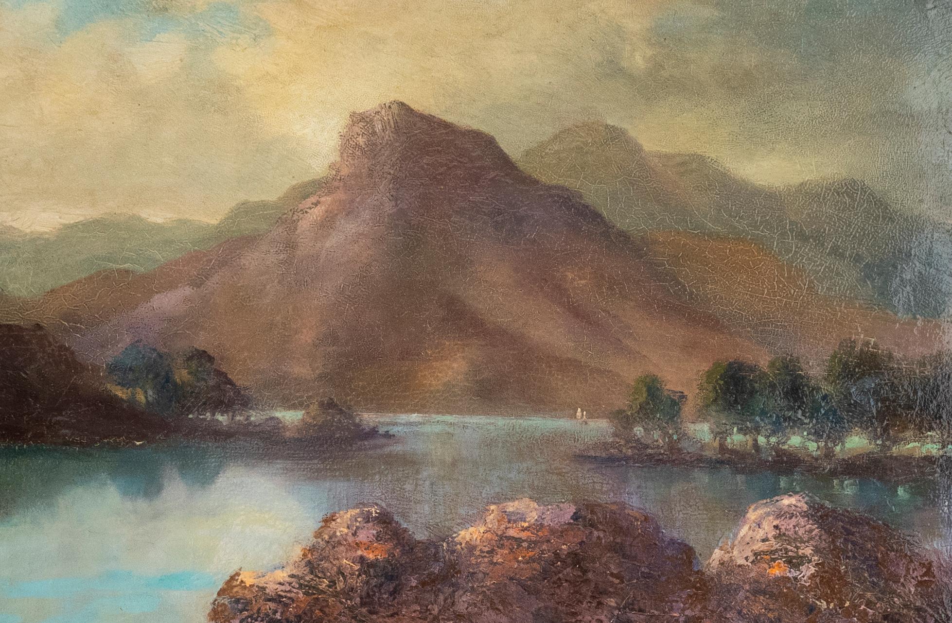 C. Milne - Framed Late 19th Century Oil, Loch Ericht - Painting by Unknown