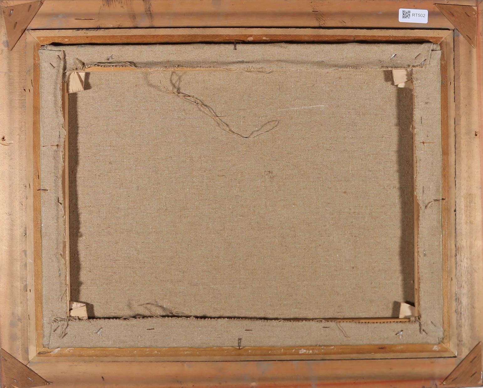 C. R. T. – 1983, Ölgemälde, Schwarzer Vogel an den Stadtwänden im Angebot 1
