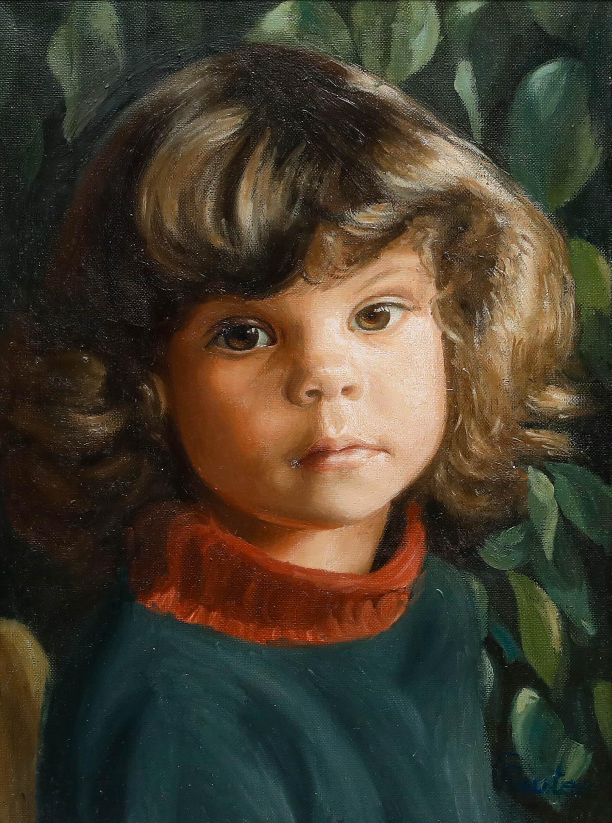 C. Reuter - Olio del XX secolo, Ritratto di un bambino - Painting di Unknown