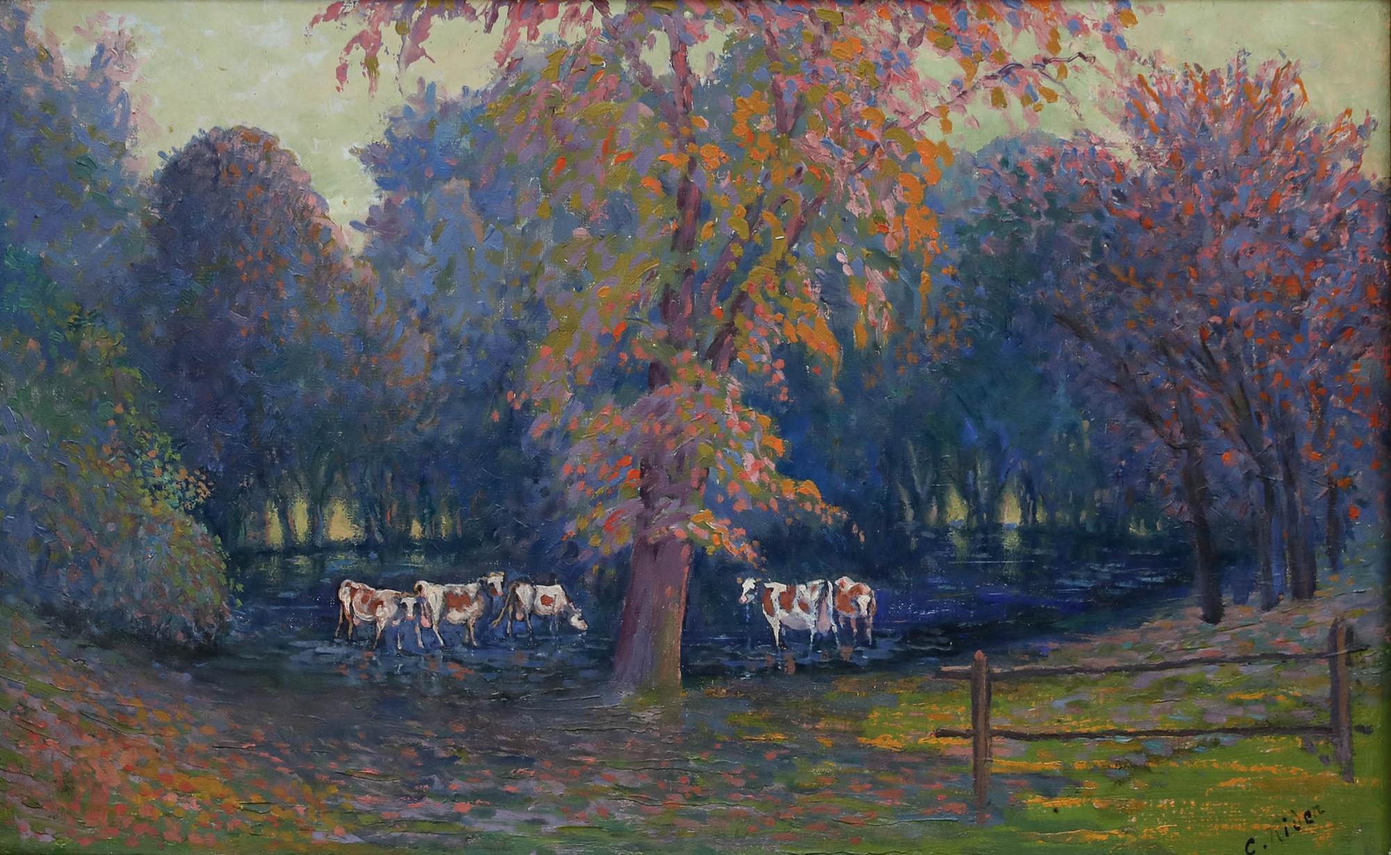 C. Cavalier  - Le pétrole du 20e siècle, L'abreuvoir - Painting de Unknown