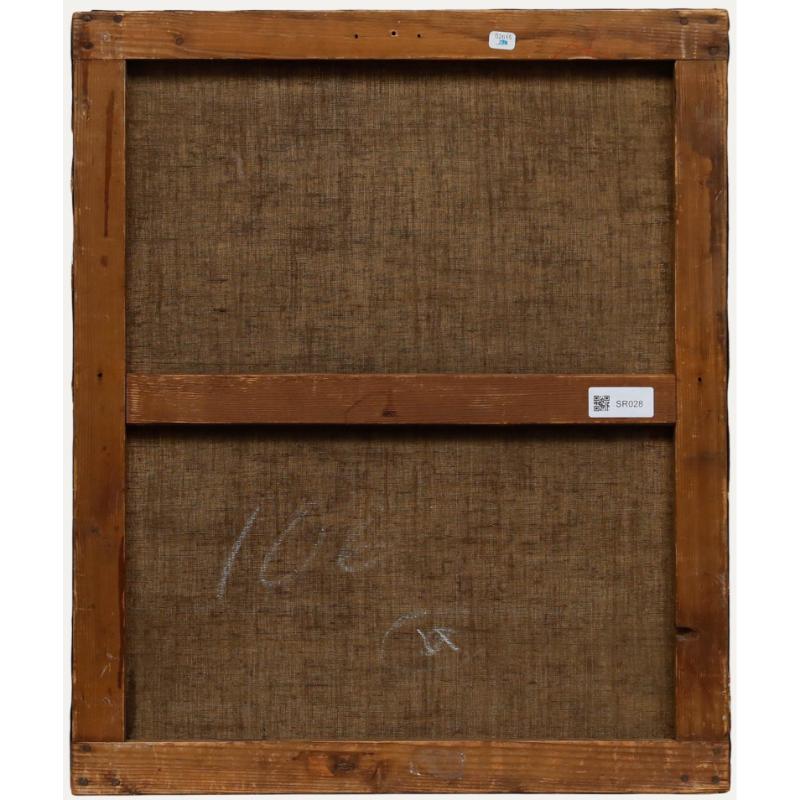 C. Van Severen - 1944 Oil, Still Life with Grandfather Clock - Painting by Unknown