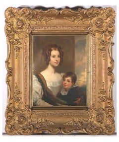 c.1820 Oil - Loving Mother And Son