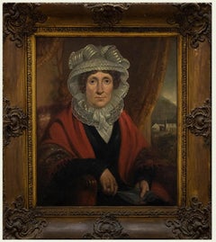 Antique c.1840 Oil - The Lady Of The Estate