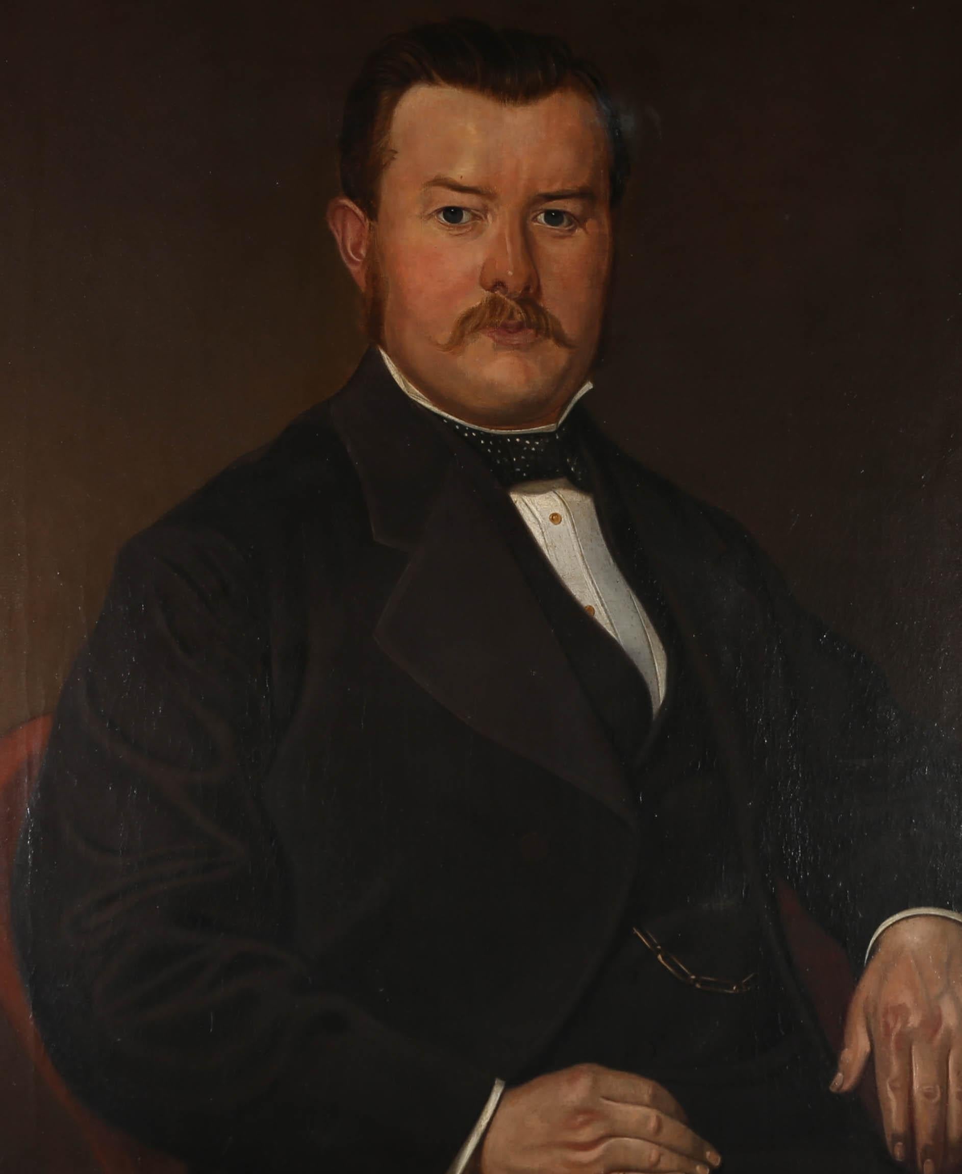 c.1870 Oil - The Wealthy Gentleman - Painting by Unknown