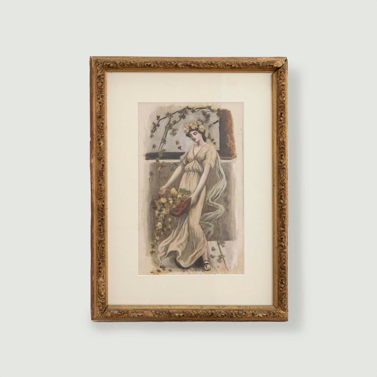 Unknown - c.1900 Oil - Pre-Raphaelite Woman For Sale at 1stDibs