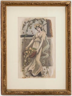 c.1900 Oil - Pre-Raphaelite Woman