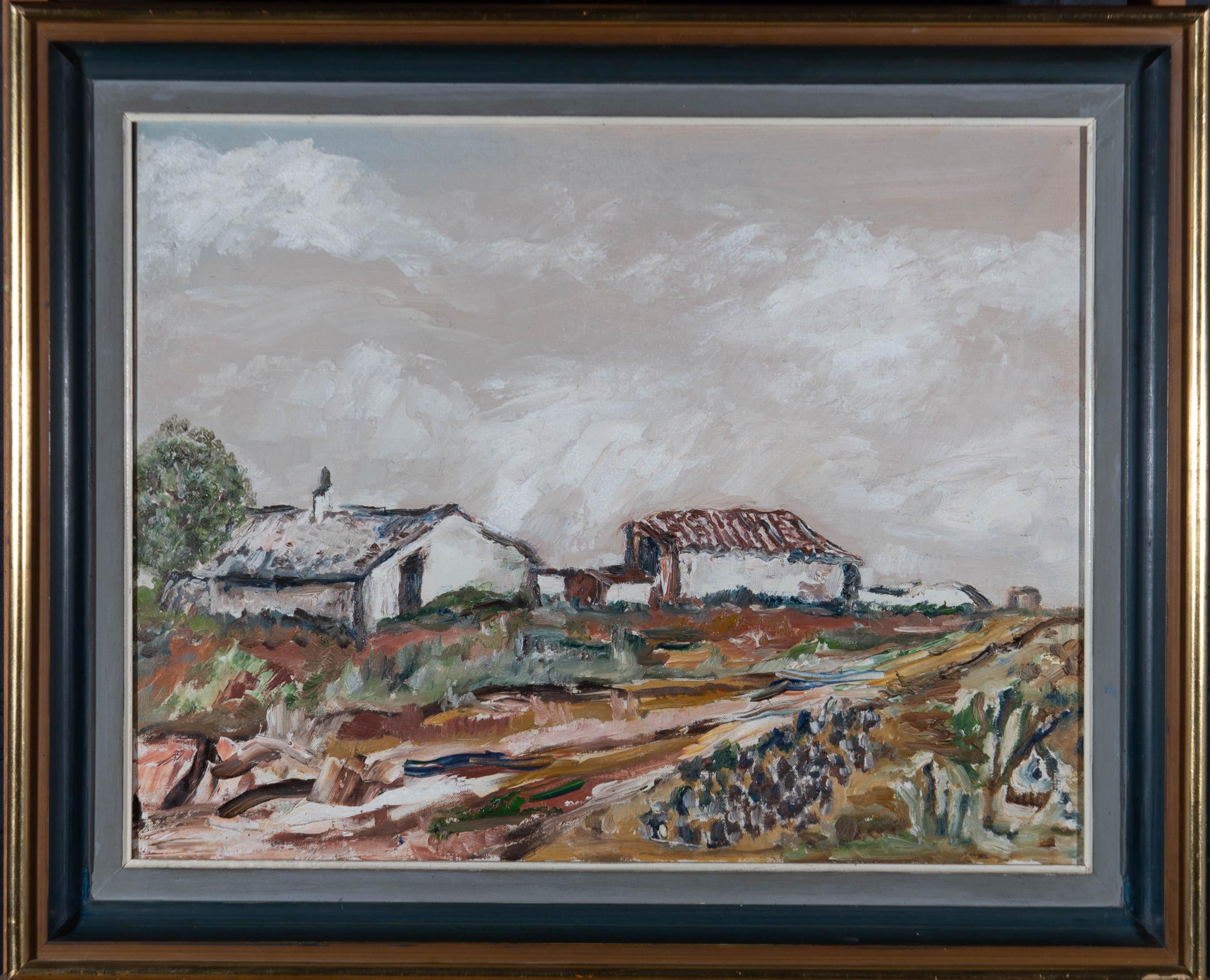 Unknown Landscape Painting - c.1940 Oil - Irish Farmstead