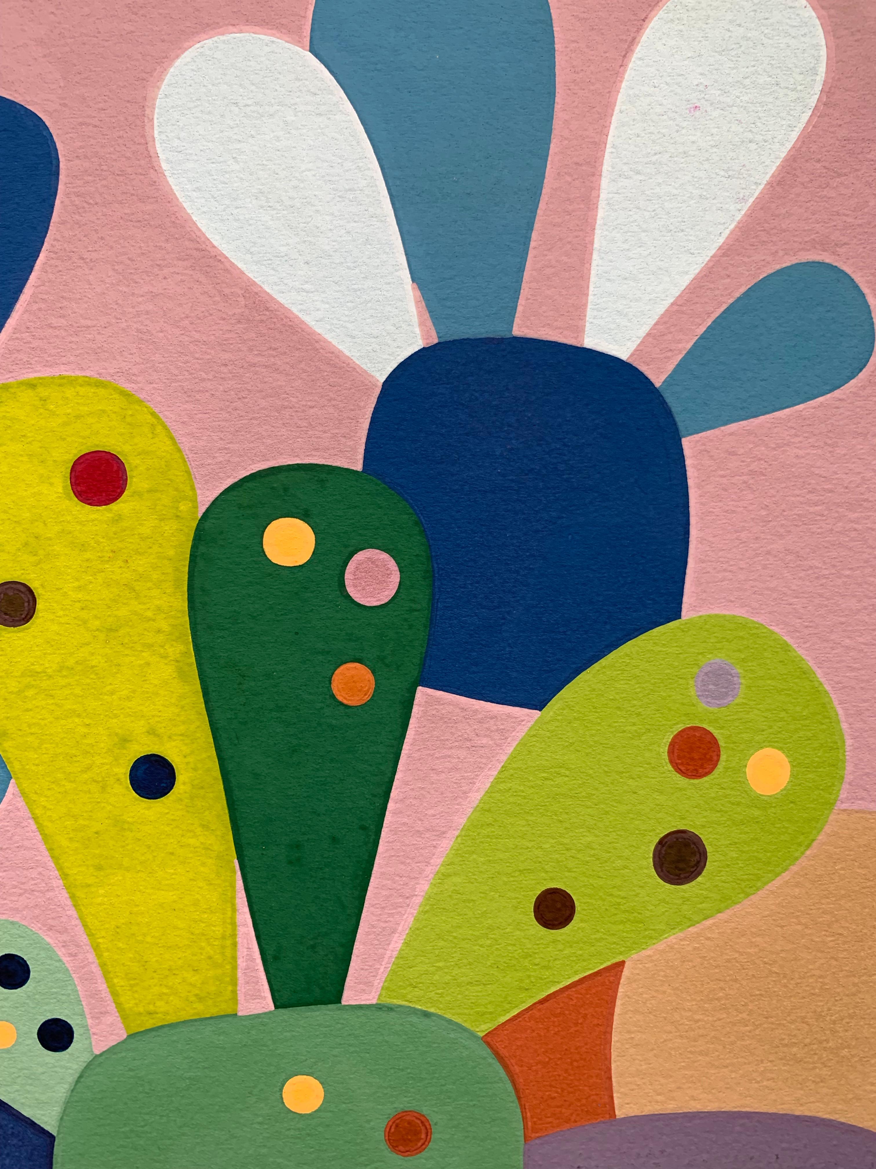 Paesaggio di cactus  (Pittura surrealista dei nativi americani Comanche) - Animal Painting Marrone di Unknown