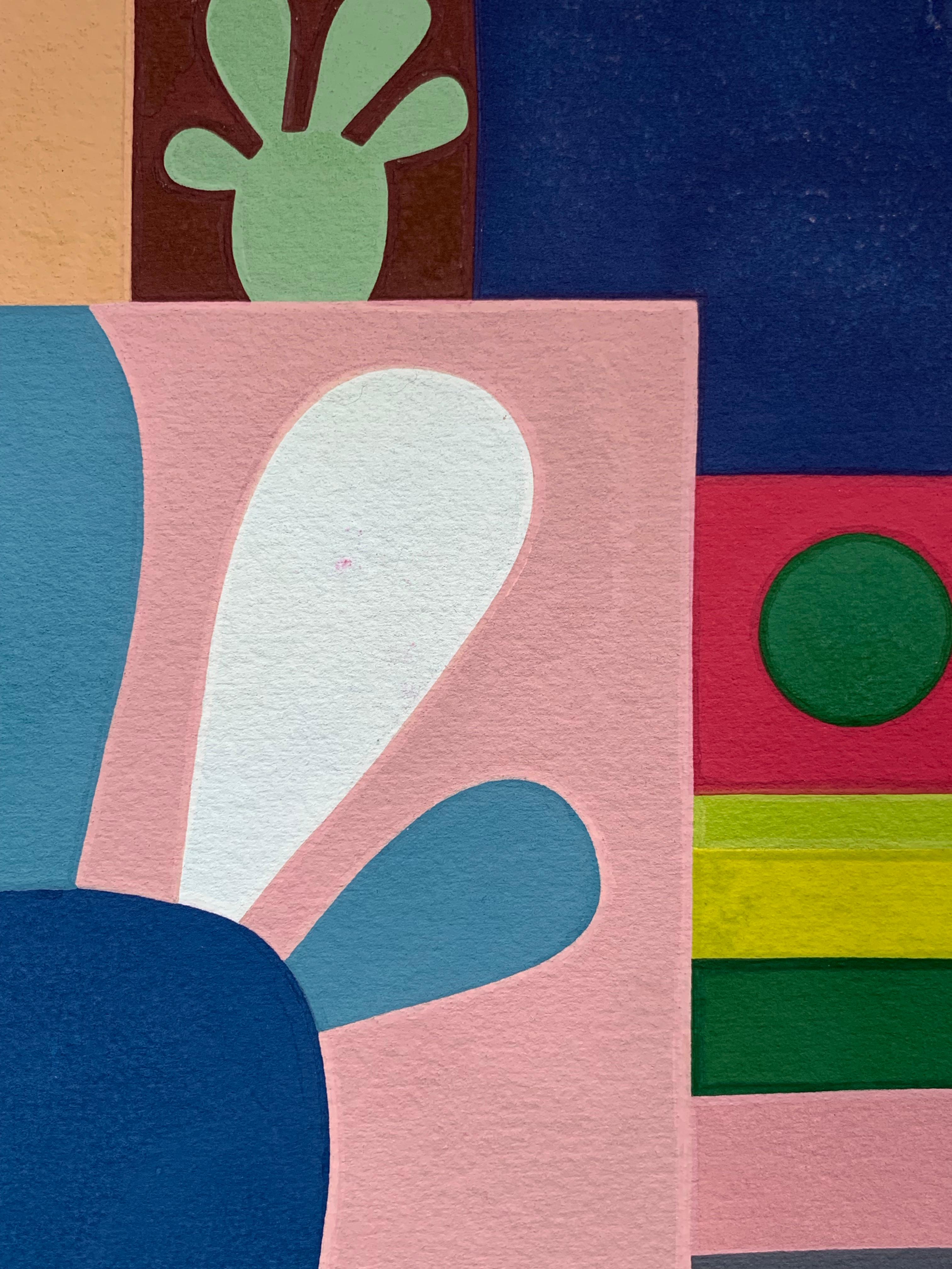 Paesaggio di cactus  (Pittura surrealista dei nativi americani Comanche) in vendita 2