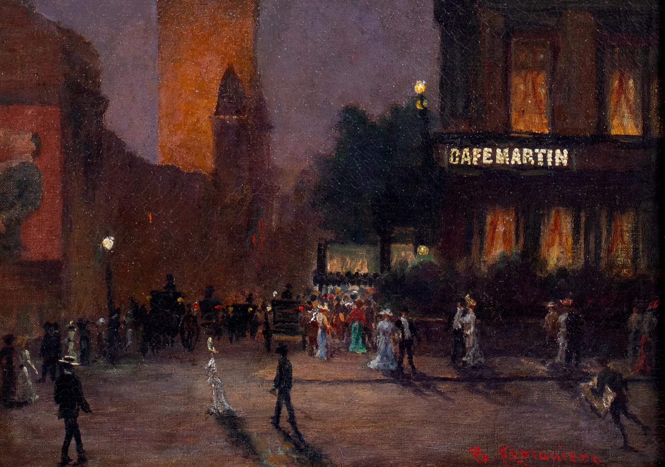 Cafe Martin At Night, Madison Square Park, New York, dated 1902  Rodighiero For Sale 2