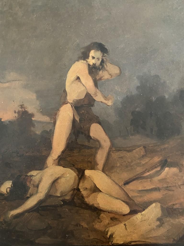 Unknown Figurative Painting – Cain und Abel – Ölgemälde – frühes 20. Jahrhundert