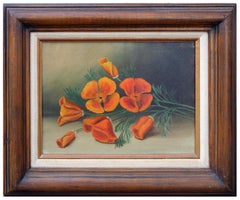 Vintage California Poppies - Botanical Still Life