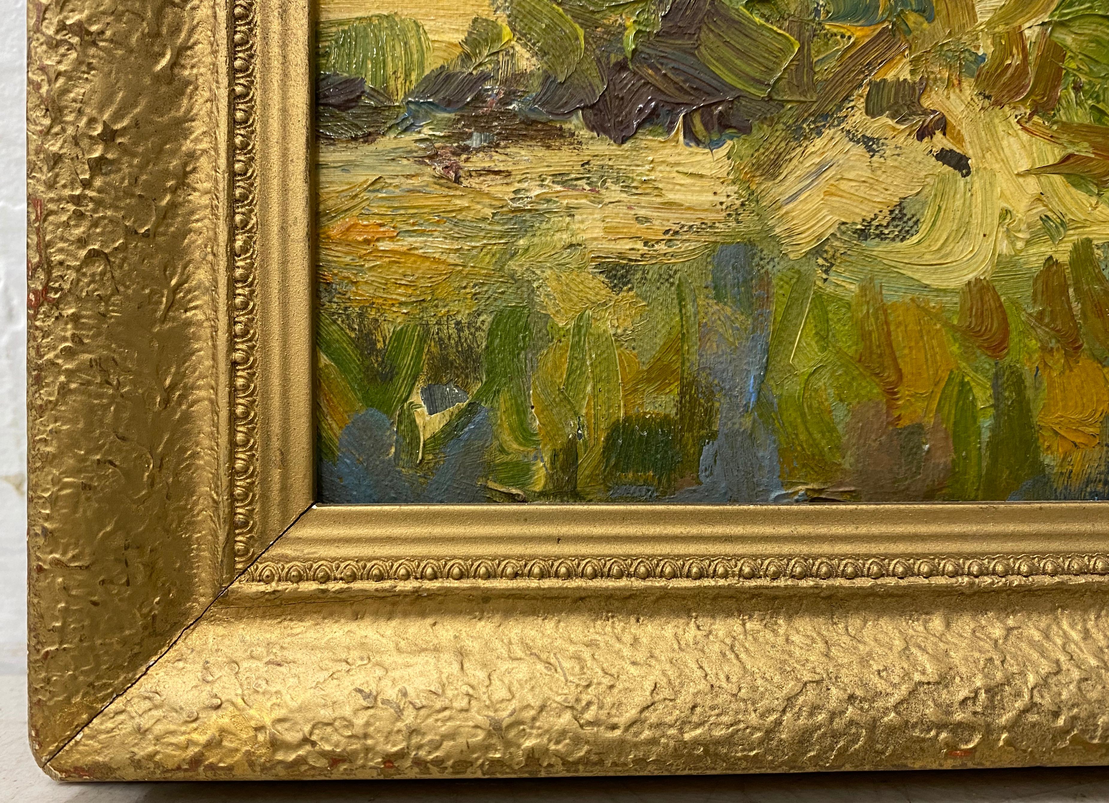 Unknown California School Arts and Crafts Impressionist Landscape Oil