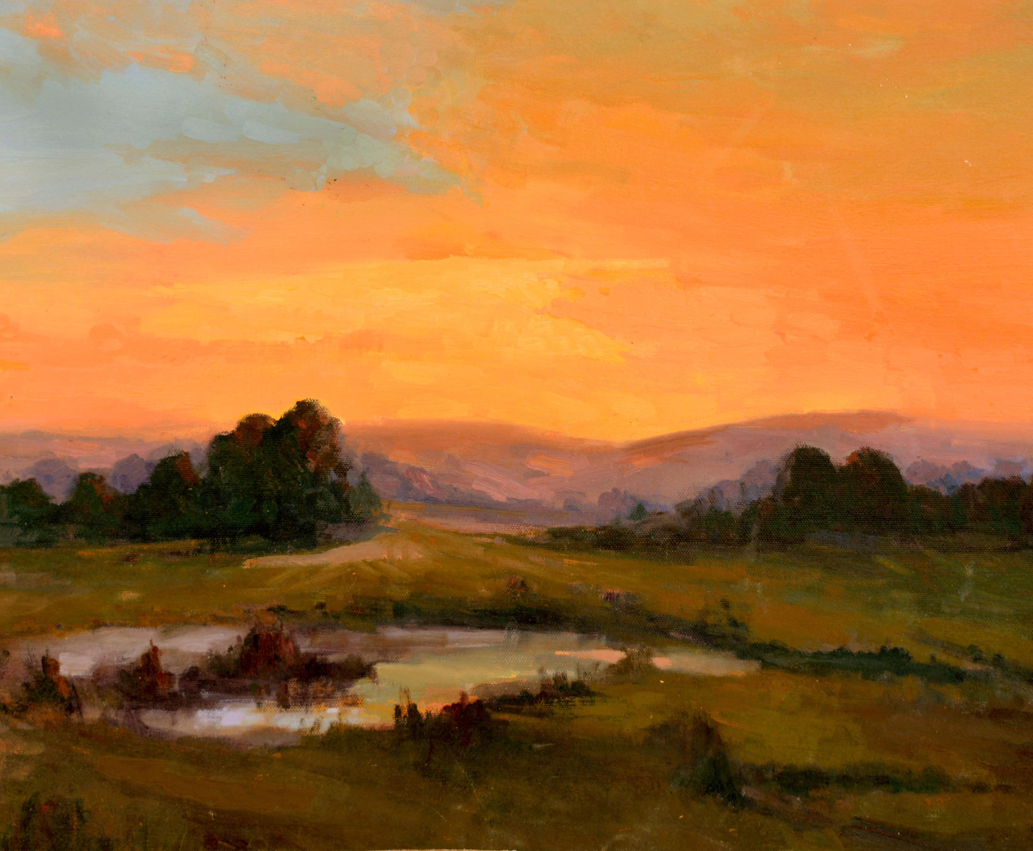 Unknown Landscape Painting - California Sunset Landscape 