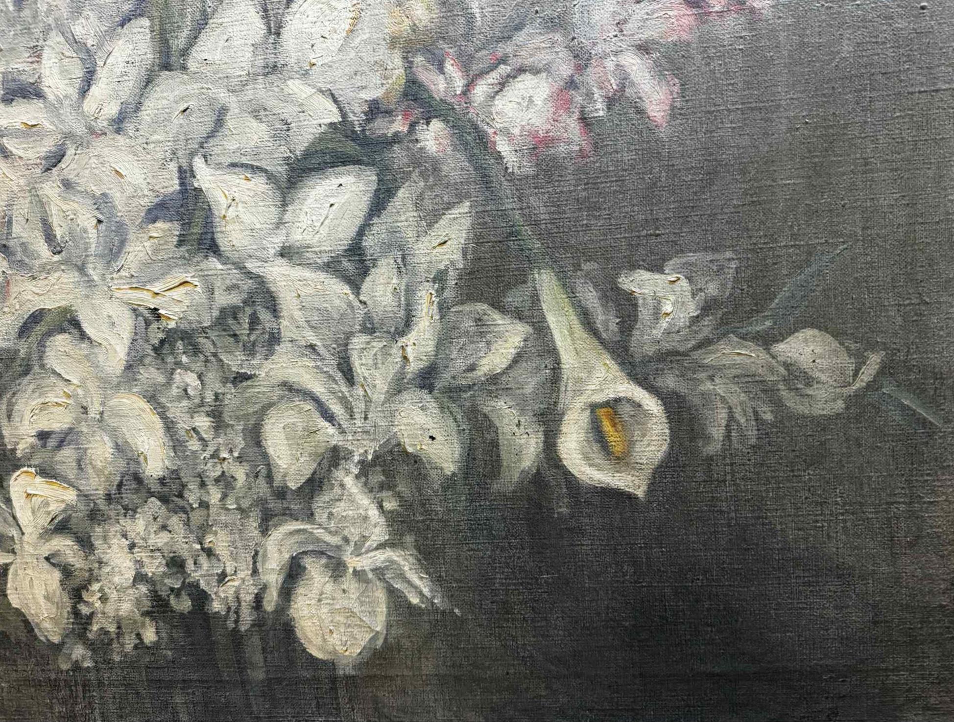 Calla Lillies - Brown Still-Life Painting by Unknown