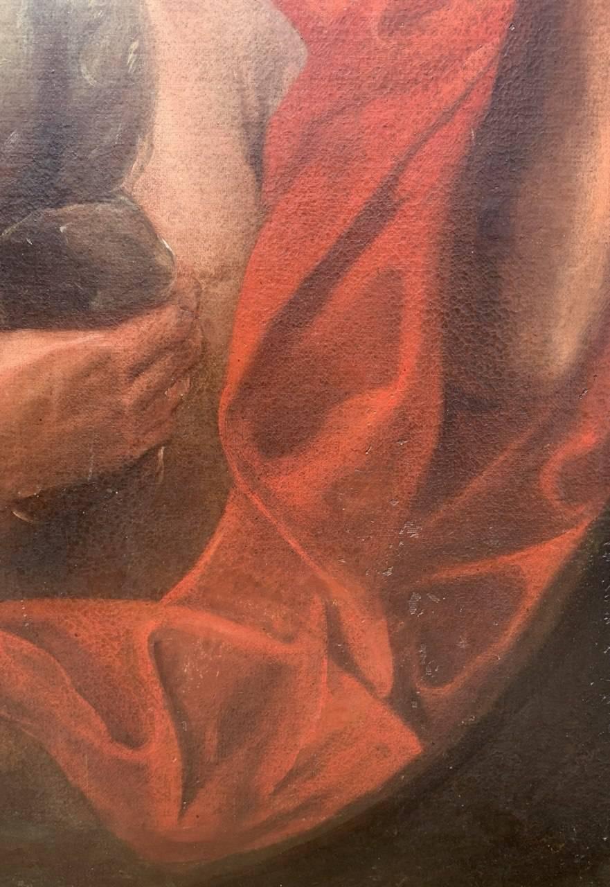Giovanni Camillo Sagrestani (Florenz 1660 - Florenz 1731) Kreis von - San Girolamo.

96 x 72 cm ungerahmt, 112 x 88 cm mit Rahmen.

Antikes Ölgemälde auf Leinwand, in einem geschnitzten und vergoldeten Holzrahmen.

Zustandsbericht: Gefütterte
