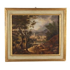 Campania Landscape with Figures and Buildings, Giacomo Micheroux, XIXth century