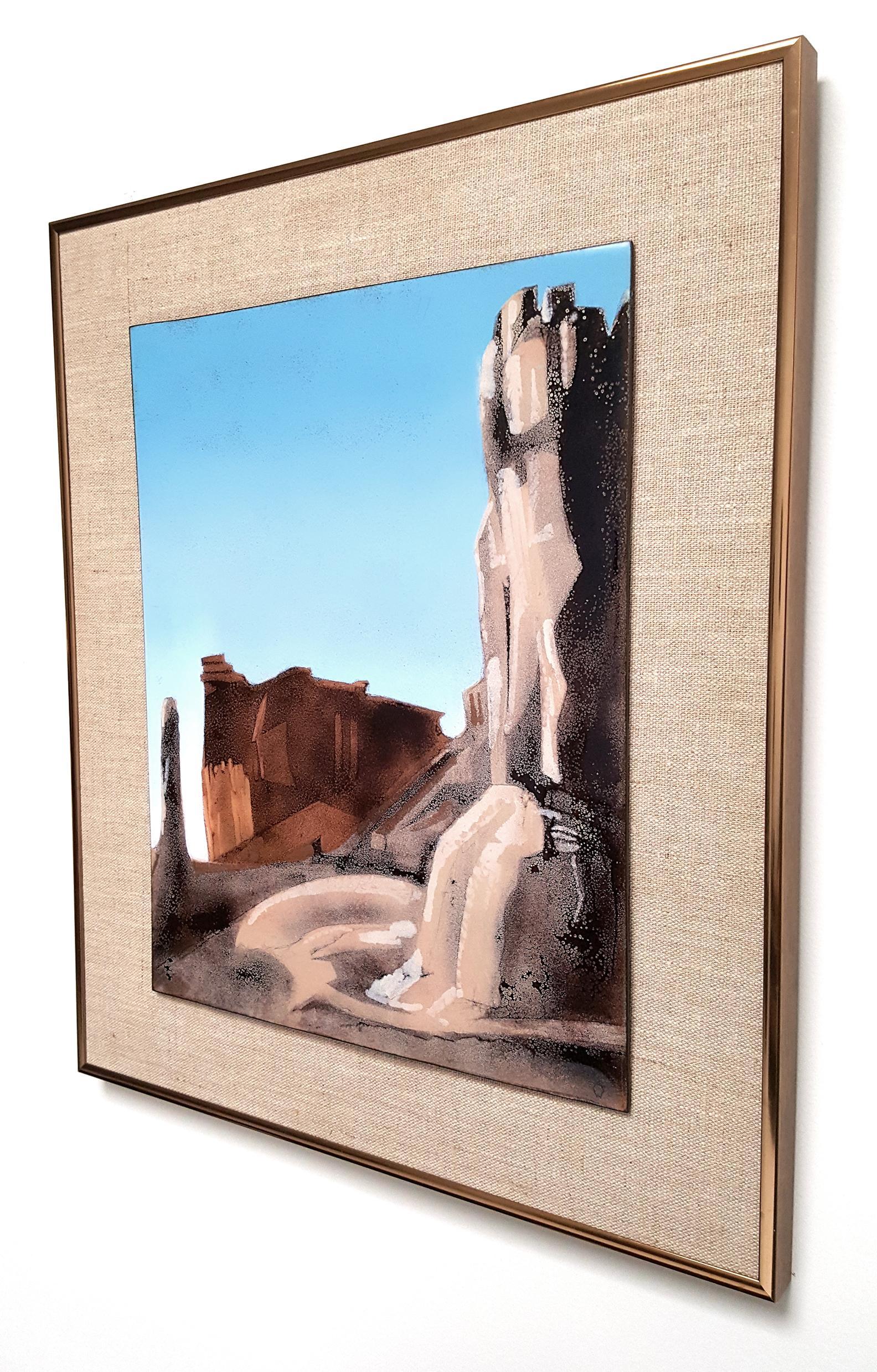 Paesaggio smaltato in rame 'Capitol Reef' di Irwin Whitaker - Painting di Unknown