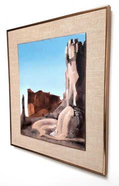 'Capitol Reef' Enamel Copper Landscape Painting by Irwin Whitaker