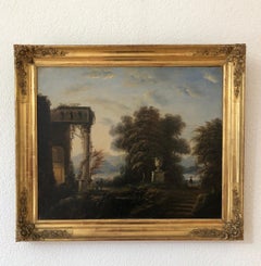 Capriccio et des personnages au bord de l'eau