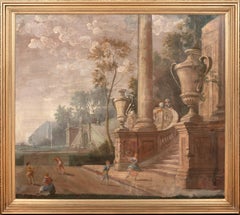 Capriccio Of Children Playing Outside A Temple, Rome, 18th Century PAOLO PANINI