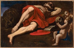 Caravaggist Italian painter - 17th century figure painting - Saint Jerome