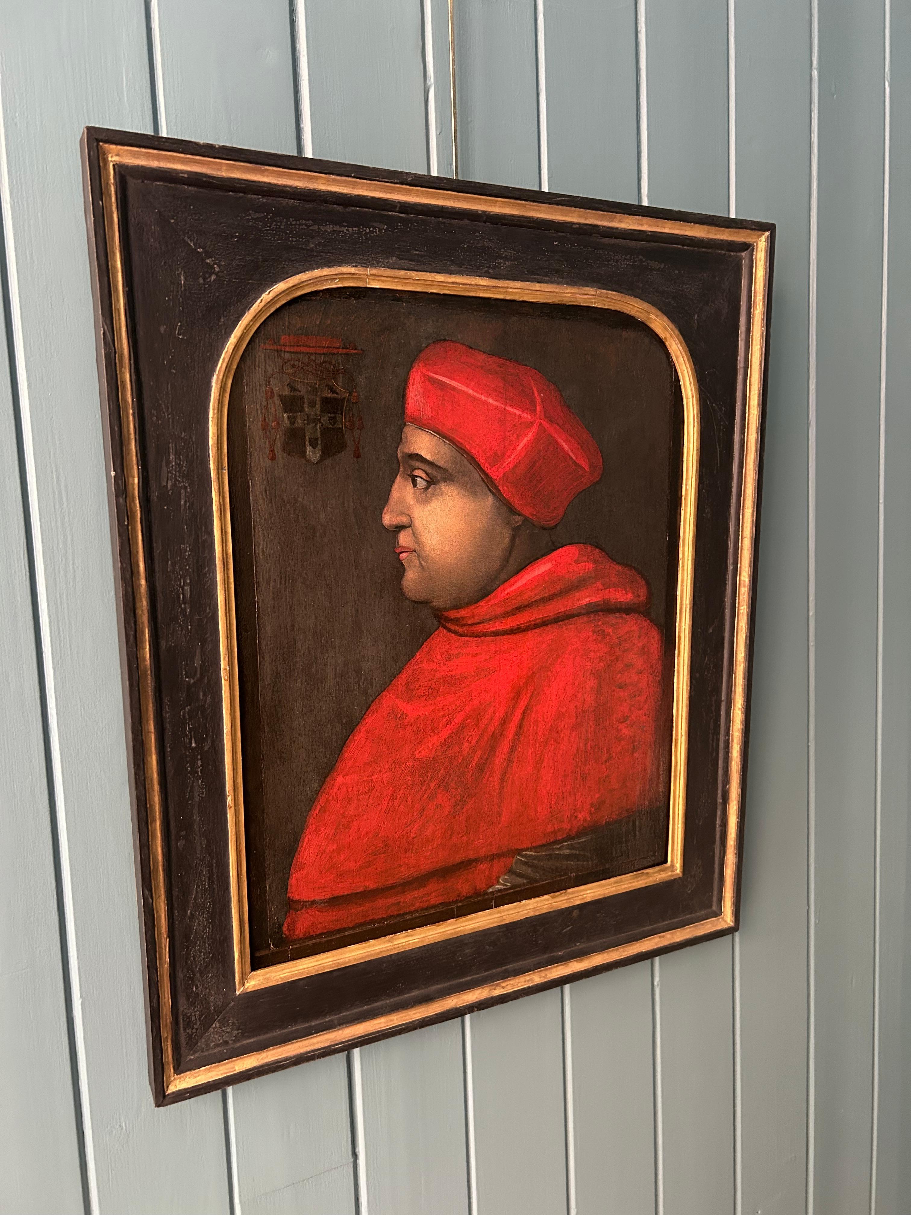 Retrato al óleo del cardenal Thomas Wolsey, siglo XVI - Painting de Unknown