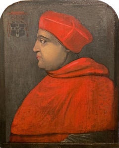 Antique Cardinal Thomas Wolsey 16th Century Oil Portrait