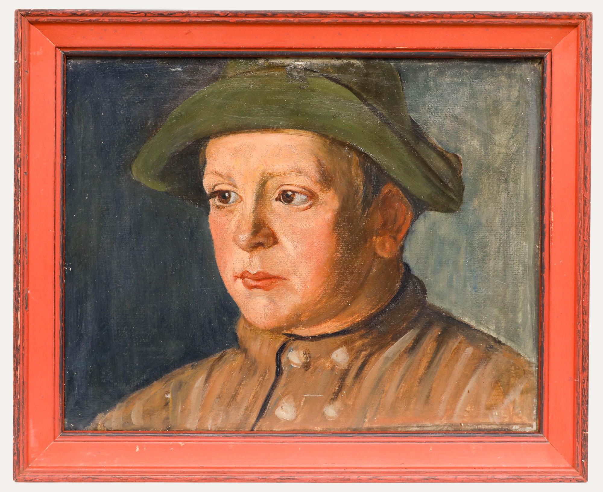 Unknown Portrait Painting - Carl Baum (1892-1966) - 1936 Oil, Portrait of Reinhard Vogel